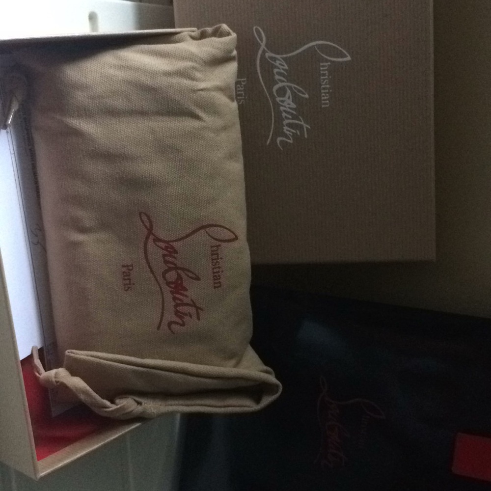 CHRISTIAN LOUBOUTIN MACARON SPIKED FLAP WALLET